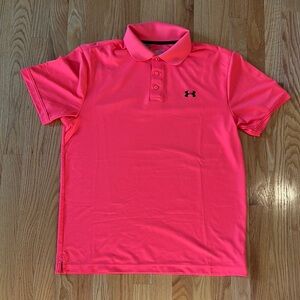 Under Armour Heat Gear Polo Shirt - Pink - Large